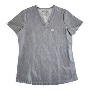EUC Figs Technical Scrub Top Womens Size XS Extra Small Gray Short Sleeve FW1000